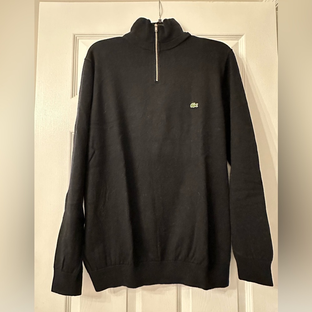 Lacoste Men's Black quarter zip Sweater